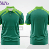 Mẫu áo polo đồng phục văn phòng màu xanh rêu phối xanh lá phối màu tương phản thanh lịch ctpb7908