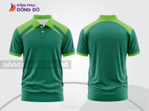 Mẫu áo polo đồng phục văn phòng màu xanh rêu phối xanh lá phối màu tương phản thanh lịch ctpb7908