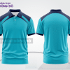 Mẫu áo polo đồng phục đội ngũ màu xanh cyan phối xanh dương họa tiết mảng màu thể thao ctpb7916