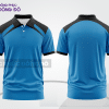 Mẫu áo polo đồng phục thương hiệu màu xanh dương phối xanh cyan điểm nhấn hình học trẻ trung ctpb7919