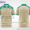 Mẫu áo polo đồng phục nhân viên màu be phối vàng kem họa tiết mảng chéo ctpb7920