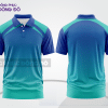 Mẫu áo polo nhân viên văn phòng màu xanh dương phối xanh lá điểm nhấn hình học trẻ trung ctpb7926