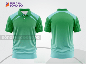 Mẫu áo polo đồng phục công ty màu xanh lá phối xanh ngọc sọc cách điệu nổi bật ctpb7928