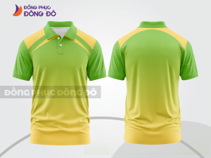 Mẫu áo polo nhóm công ty màu be phối vàng kem đường nét chuyển động khỏe khoắn ctpb7929