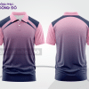 Mẫu áo polo công sở màu xanh navy phối xám điểm nhấn đường nét năng động ctpb7932