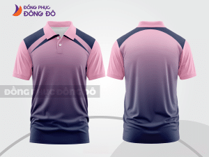 Mẫu áo polo công sở màu xanh navy phối xám điểm nhấn đường nét năng động ctpb7932