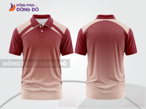 Mẫu áo polo nhóm công ty màu nâu phối vàng kem họa tiết mảng chéo ctpb7934