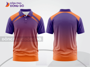 Mẫu áo polo đồng phục văn phòng màu tím phối nâu sọc cách điệu nổi bật ctpb7935
