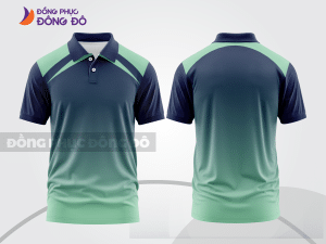 Mẫu đồng phục áo polo công sở màu xanh navy phối be đường nét chuyển động khỏe khoắn ctpb7936