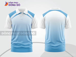 Mẫu áo polo công sở màu xám phối be thiết kế bất đối xứng ctpb7937