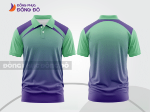 Mẫu áo polo đồng phục nhân viên màu xanh rêu phối xám sọc cách điệu nổi bật ctpb7942