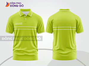 Mẫu áo polo đồng phục nhân viên màu be phối vàng kem phối mảng tương phản ctpb7947