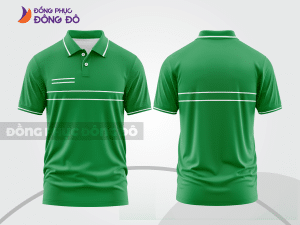 Mẫu đồng phục polo doanh nghiệp màu xanh lá phối xanh rêu họa tiết mảng màu thể thao ctpb7949