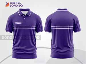Mẫu áo polo đồng phục đội ngũ màu xanh navy phối tím phối màu tương phản thanh lịch ctpb7955