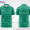 Mẫu áo polo đồng phục đội ngũ màu xanh lá phối xanh rêu họa tiết mảng chéo ctpb7960