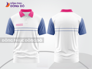 Mẫu đồng phục polo doanh nghiệp màu xanh dương phối xám mảng màu cách điệu hiện đại ctpb7971