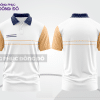 Mẫu áo polo công sở màu vàng kem phối be đường nét chuyển động khỏe khoắn ctpb7976