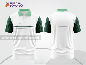 Mẫu áo polo công sở màu đen phối be họa tiết mảng chéo ctpb7981