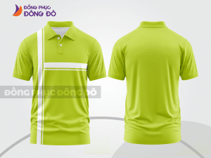 Mẫu áo polo nhân viên văn phòng màu be phối vàng kem phối mảng tương phản ctpb7987