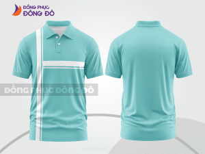 Mẫu đồng phục polo doanh nghiệp màu xanh ngọc phối be phối màu tương phản thanh lịch ctpb7988