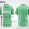 Mẫu áo polo đồng phục công ty màu xanh ngọc phối xanh lá họa tiết mảng màu thể thao ctpb7989