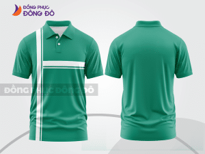 Mẫu áo polo nhóm công ty màu xanh lá phối xanh rêu mảng màu cách điệu hiện đại ctpb7990