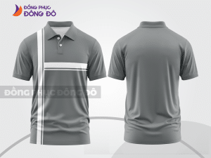 Mẫu đồng phục áo polo công sở màu nâu phối xám thiết kế phối màu sáng tạo ctpb7992