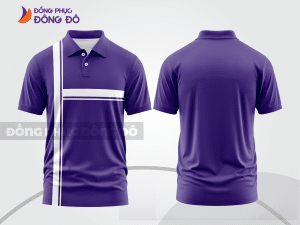 Mẫu áo polo nhóm công ty màu xanh navy phối tím phối màu tương phản thanh lịch ctpb7995