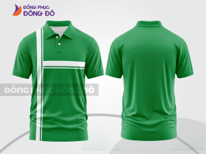 Mẫu áo polo đồng phục doanh nghiệp màu xanh lá phối xanh rêu phối mảng tương phản ctpb8001
