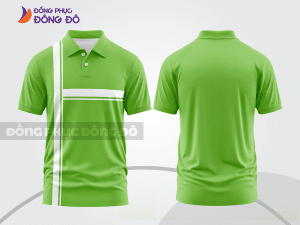 Mẫu áo polo đồng phục thương hiệu màu xanh lá phối xám phối màu tương phản thanh lịch ctpb8002