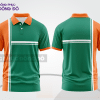 Mẫu áo polo đồng phục nhân viên màu xanh rêu phối xanh lá họa tiết mảng màu thể thao ctpb8003
