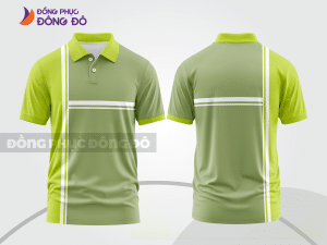 Mẫu áo polo đồng phục doanh nghiệp màu xám phối be điểm nhấn hình học trẻ trung ctpb8006