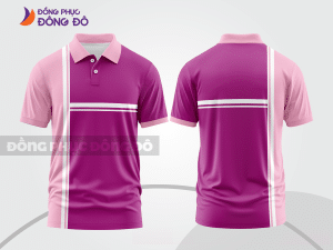 Mẫu áo polo đồng phục công ty màu đỏ đô phối đỏ mảng màu cách điệu hiện đại ctpb8011