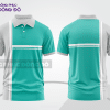 Mẫu áo polo đồng phục đội ngũ màu xanh cyan phối xanh ngọc đường nét chuyển động khỏe khoắn ctpb8016