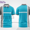 Mẫu áo polo nhóm công ty màu xanh cyan phối xám thiết kế bất đối xứng ctpb8017