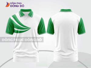 Mẫu áo polo đồng phục công ty màu xanh lá phối xanh ngọc phối màu tương phản thanh lịch ctpb8028