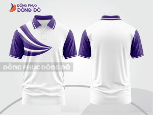 Mẫu áo polo nhóm công ty màu tím phối xanh navy phối mảng tương phản ctpb8034