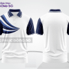 Mẫu áo polo đồng phục văn phòng màu xanh navy phối đen phối màu tương phản thanh lịch ctpb8035