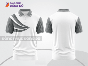 Mẫu áo polo công sở màu nâu phối xám mảng màu cách điệu hiện đại ctpb8037