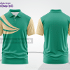 Mẫu áo polo công sở màu xanh lá phối xanh ngọc phối mảng hình học ctpb8059