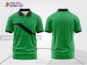 Mẫu áo polo đồng phục thương hiệu màu xanh lá phối xanh rêu phối màu tương phản thanh lịch ctpb8068