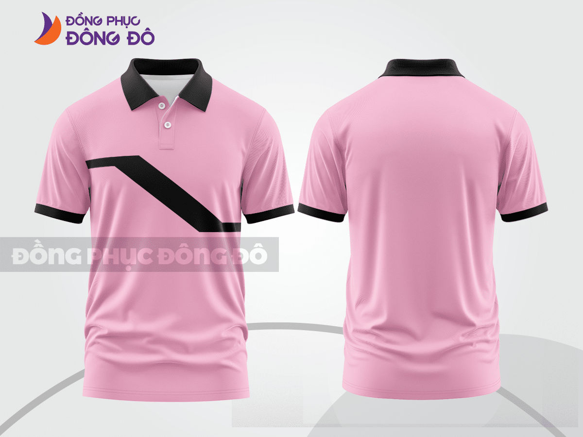Mẫu đồng phục polo doanh nghiệp màu be phối vàng kem thiết kế bất đối xứng ctpb8071