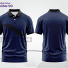 Mẫu đồng phục áo polo công sở màu đen phối xanh navy phối màu tương phản thanh lịch ctpb8075