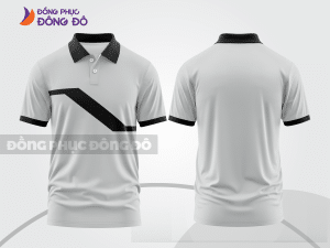 Mẫu áo polo công sở màu be phối xám họa tiết mảng màu thể thao ctpb8076