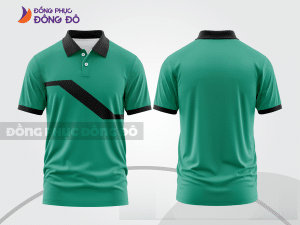 Mẫu áo polo nhóm công ty màu xanh lá phối xanh rêu điểm nhấn đường nét năng động ctpb8078