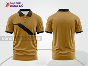 Mẫu áo polo đồng phục công ty màu nâu phối xám họa tiết mảng chéo ctpb8094