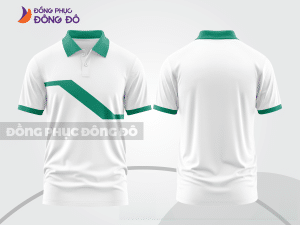 Mẫu đồng phục polo doanh nghiệp màu xanh lá phối be phối màu tương phản thanh lịch ctpb8115