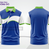 Mẫu áo polo công sở màu xanh navy phối xanh dương họa tiết mảng chéo ctpb8120