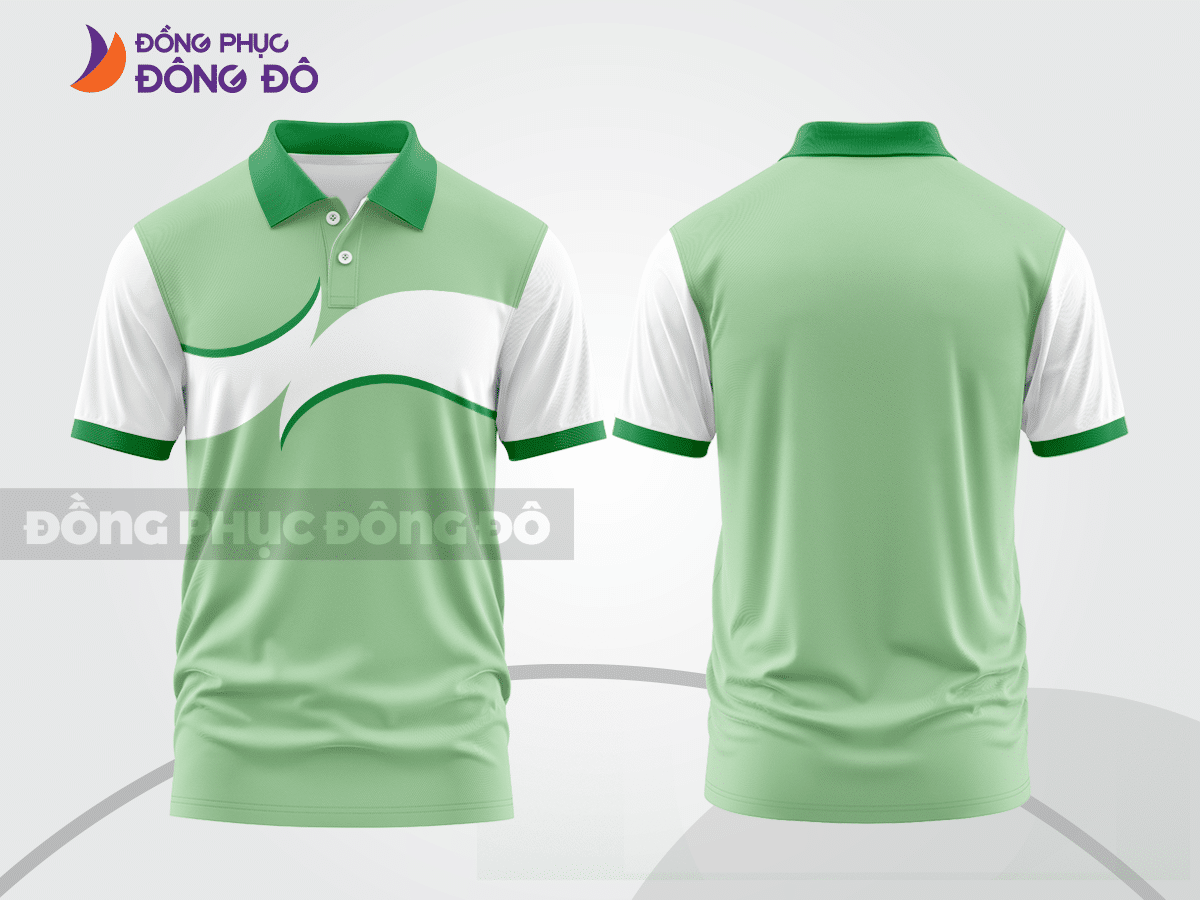 Mẫu áo polo đồng phục đội ngũ màu be phối xám phối mảng tương phản ctpb8121