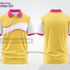 Mẫu áo polo đồng phục doanh nghiệp màu vàng kem phối đỏ họa tiết mảng màu thể thao ctpb8123